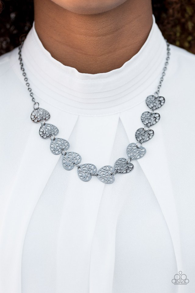 Paparazzi ♥ With My HOLE Heart - Black ♥ Necklace
