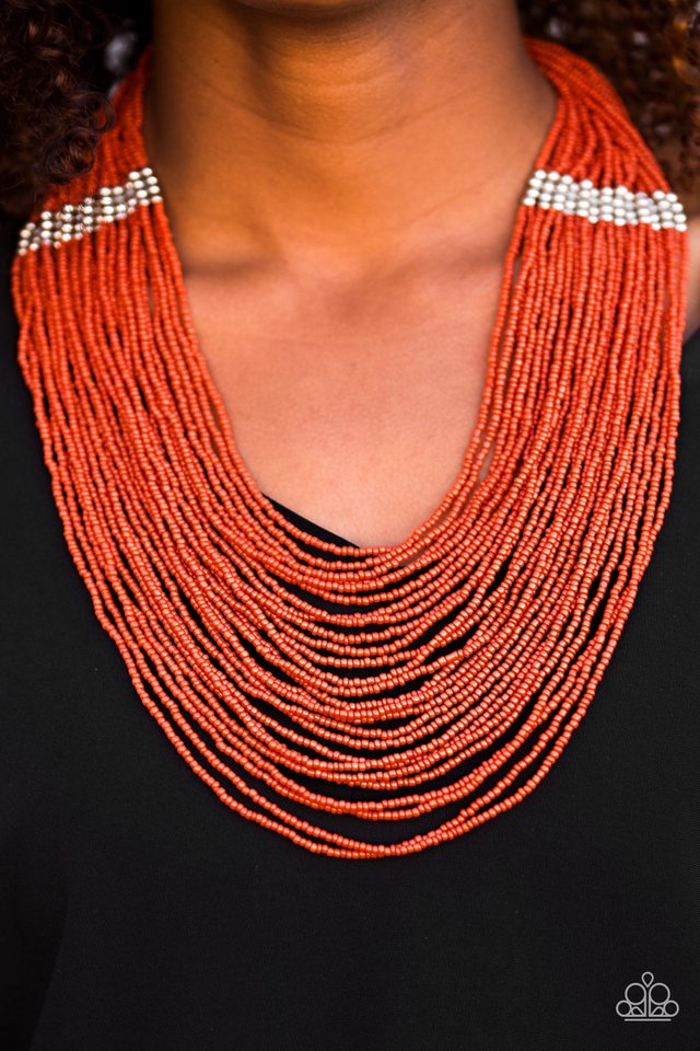 Paparazzi ♥ We Got The BEAD! - Orange ♥ Necklace