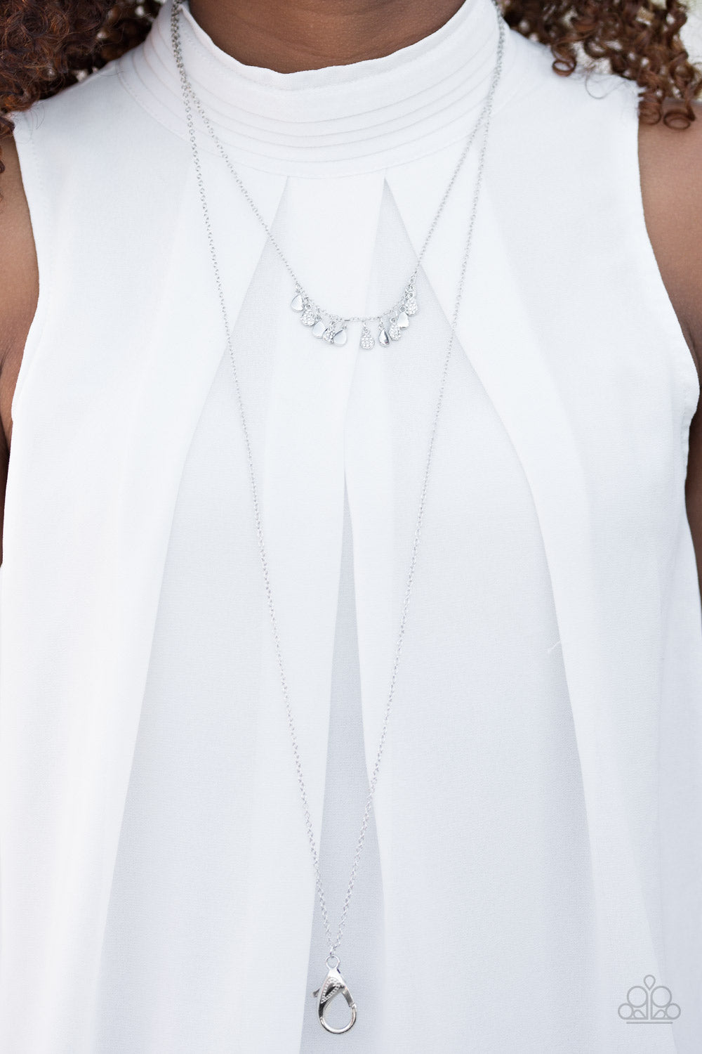 Paparazzi ♥ Radiant Rainstorms - White Lanyard ♥  Lanyard