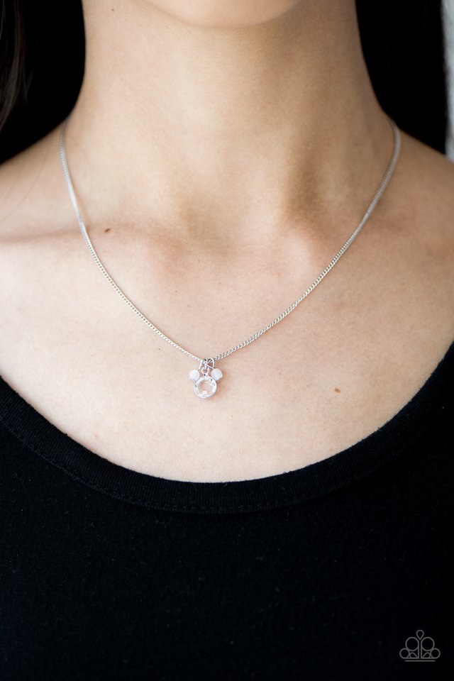 Paparazzi ♥ Always GLASSY - White ♥ Necklace