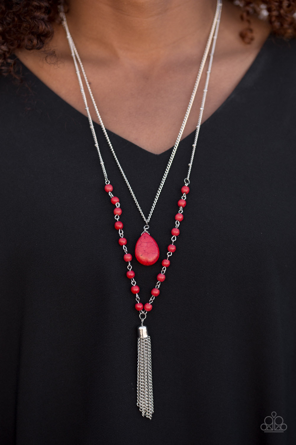 Paparazzi ♥ Flintstone Flirt - Red ♥  Necklace