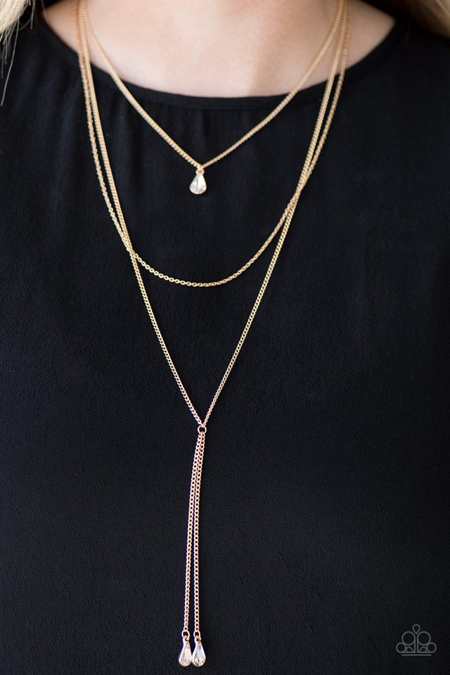 Paparazzi ♥ Typhoon Shimmer - Gold ♥ Necklace