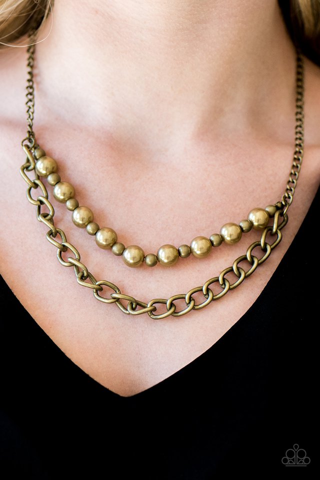 Paparazzi ♥ Glam and Grind - Brass ♥ Necklace
