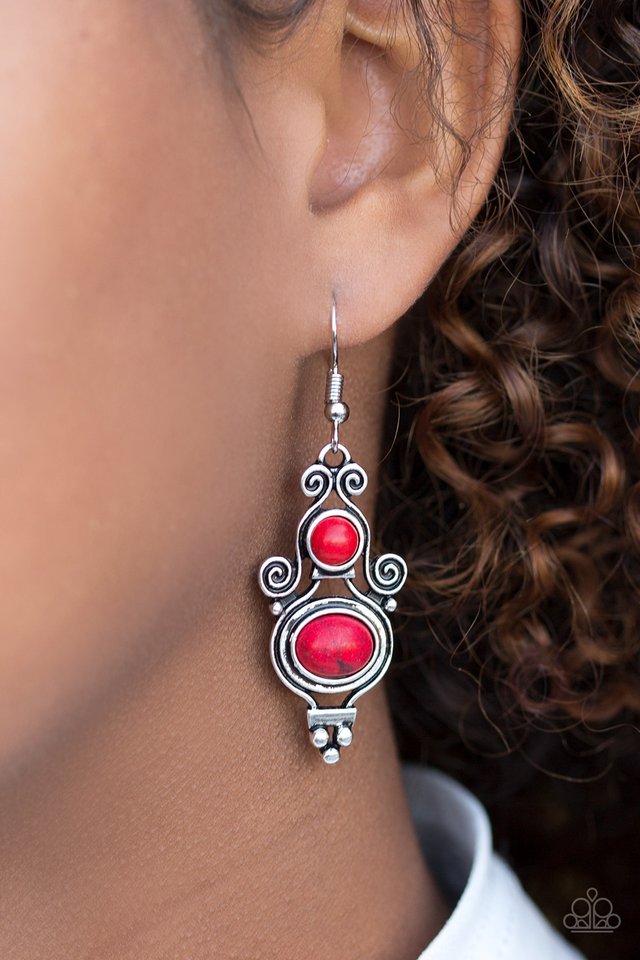 Paparazzi ♥ Hope For The WEST - Red ♥ Earrings