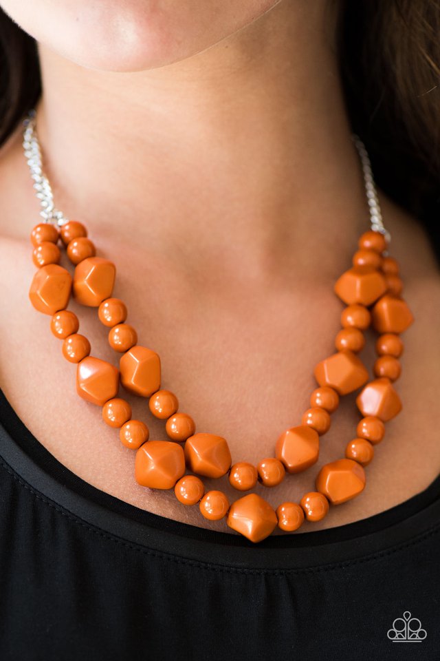 Paparazzi ♥ Galapagos Glam - Orange ♥ Necklace