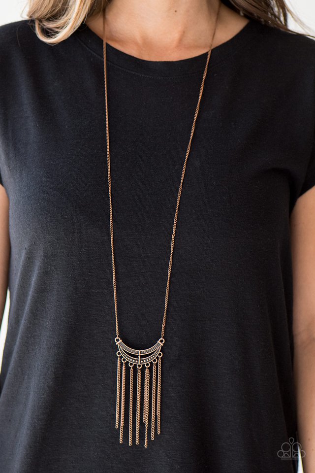Paparazzi ♥ Mayan Moon - Copper ♥ Necklace