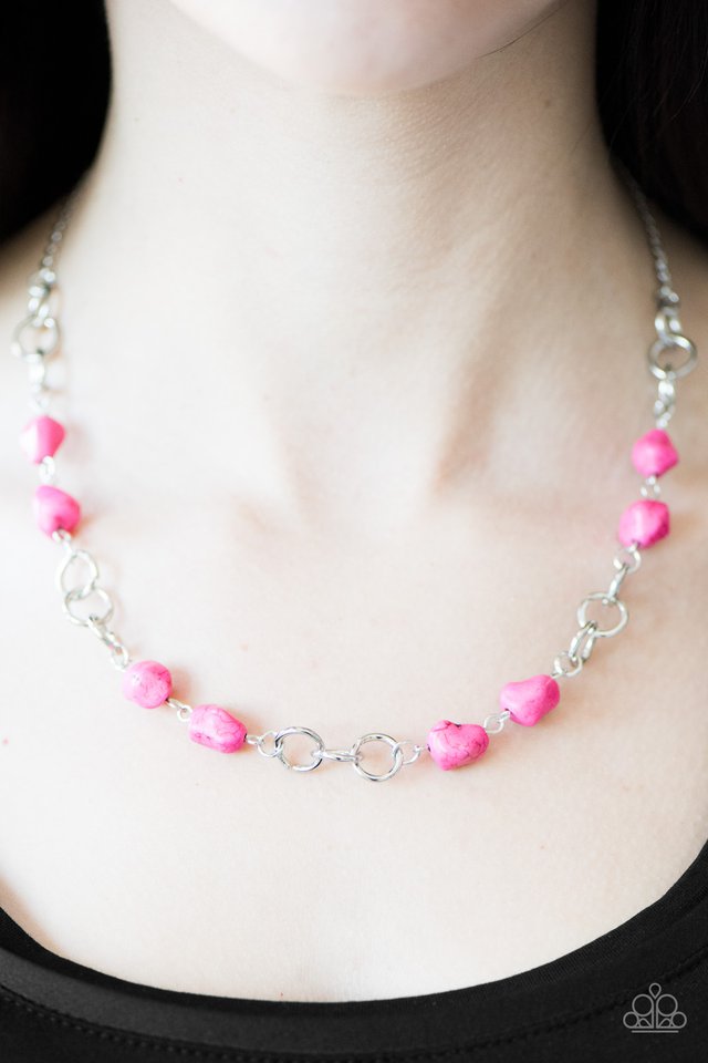 Paparazzi ♥ Bedrock Bounty - Pink ♥ Necklace