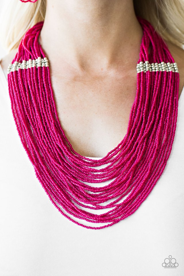 Paparazzi ♥ We Got The BEAD! - Pink ♥ Necklace