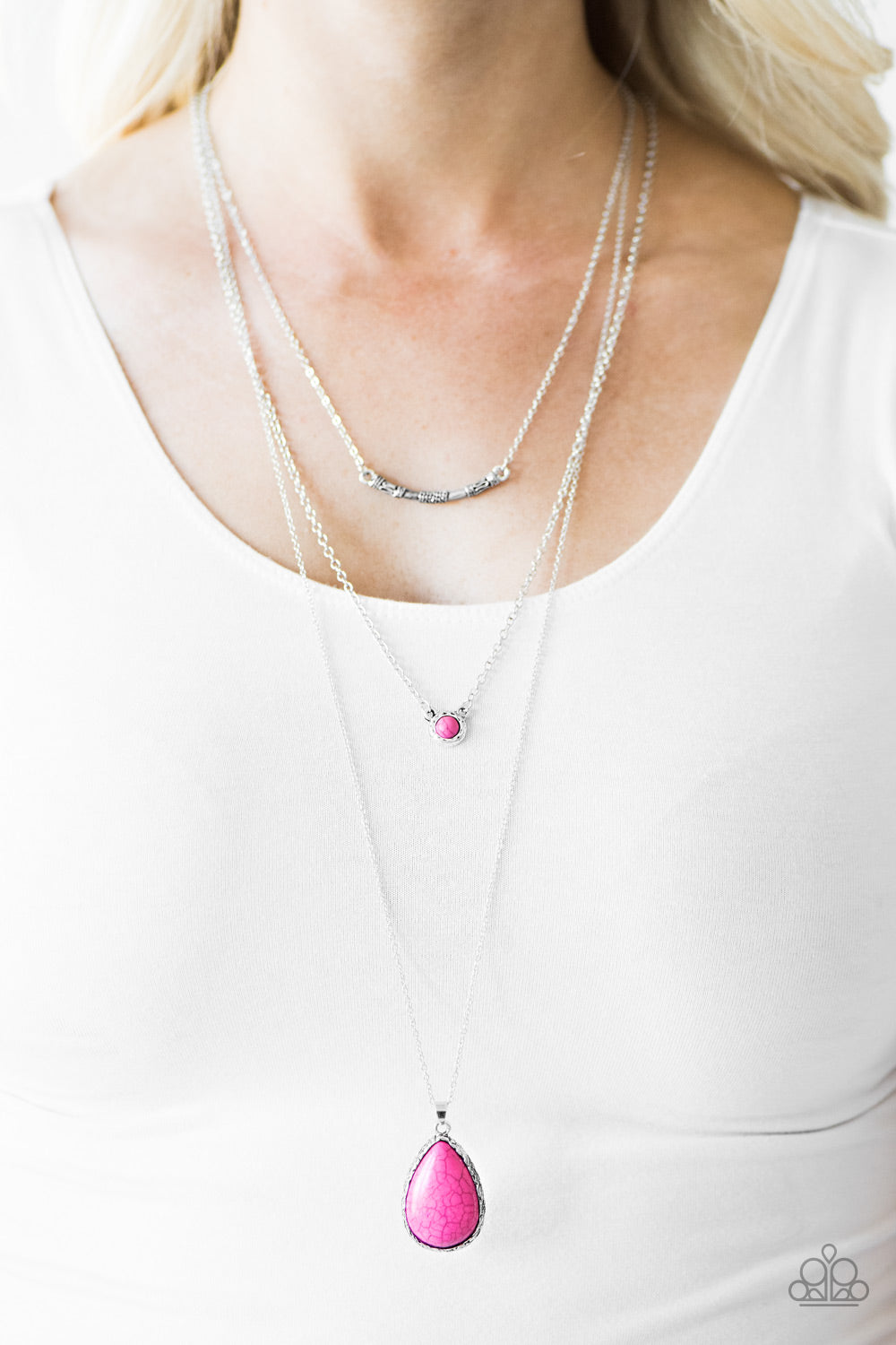 Paparazzi ♥ Stone Streams - Pink ♥  Necklace