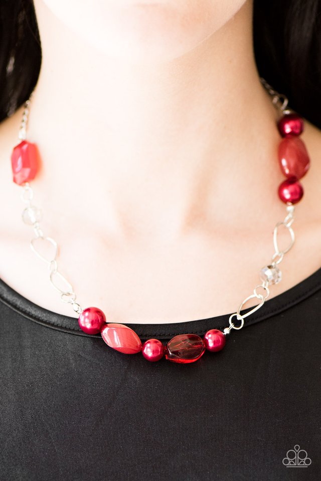 Paparazzi ♥ Beam Away - Red ♥ Necklace