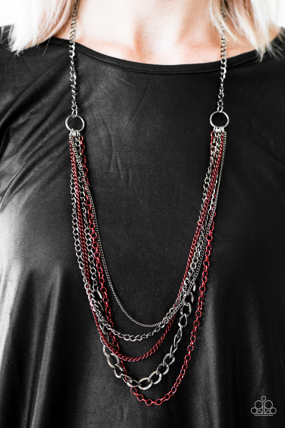 Paparazzi ♥ Moto Motivation - Red ♥  Necklace