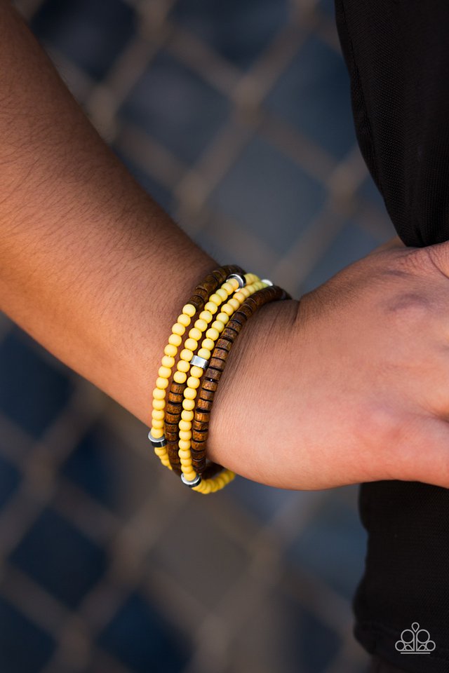 Paparazzi ♥ Who WOOD Of Thought - Yellow ♥ Bracelet