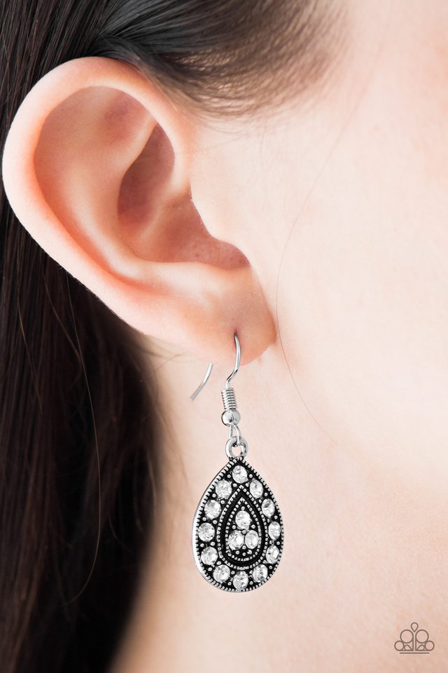 Paparazzi ♥ Storming Shimmer - White ♥ Earrings