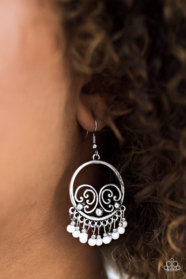 Paparazzi ♥ A Way Of WILDLIFE - White ♥ Earrings