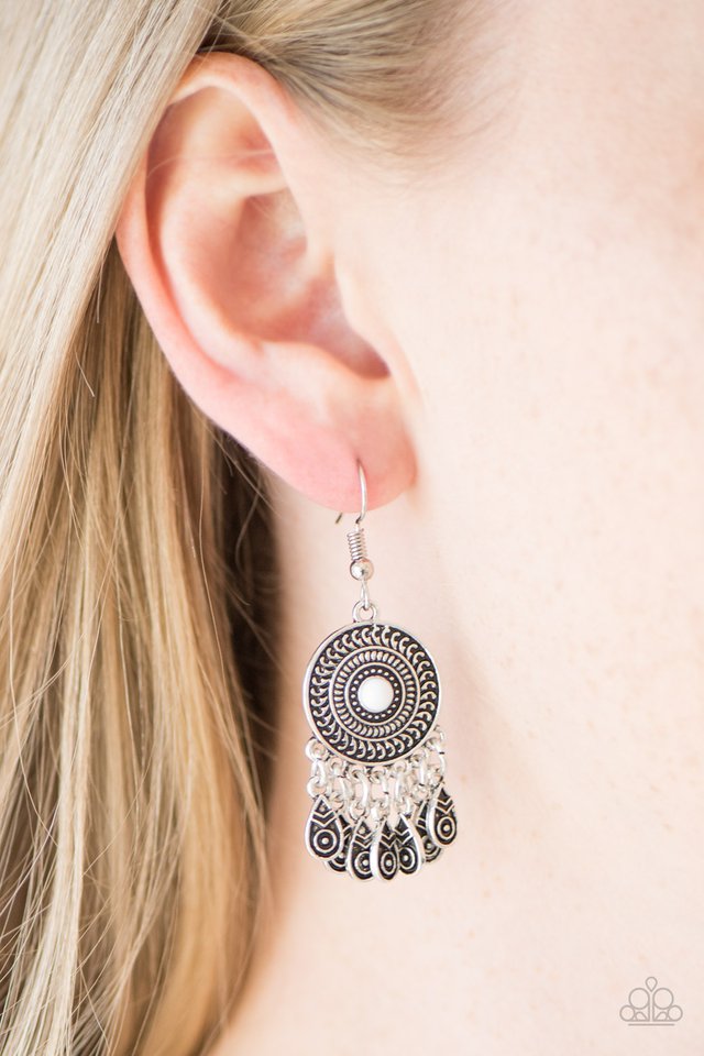 Paparazzi ♥ Sahara Sunsets - White ♥ Earrings
