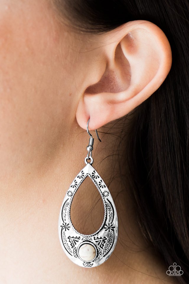 Paparazzi ♥ South Pacific - White ♥ Earrings