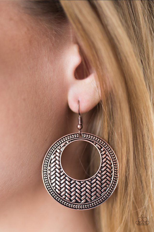 Paparazzi ♥ Tahiti Traveler - Copper ♥ Earrings