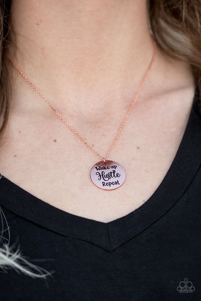 Paparazzi ♥ Hustle On Repeat - Copper ♥ Necklace