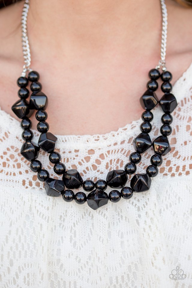 Paparazzi ♥ Galapagos Glam - Black ♥ Necklace