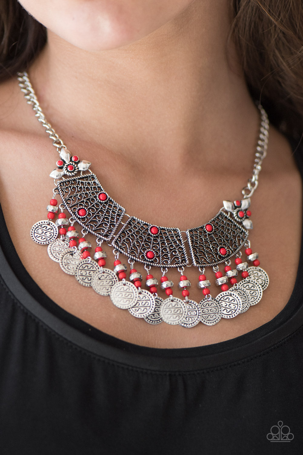 Paparazzi ♥ I Am EMPRESS-ed - Red ♥  Necklace