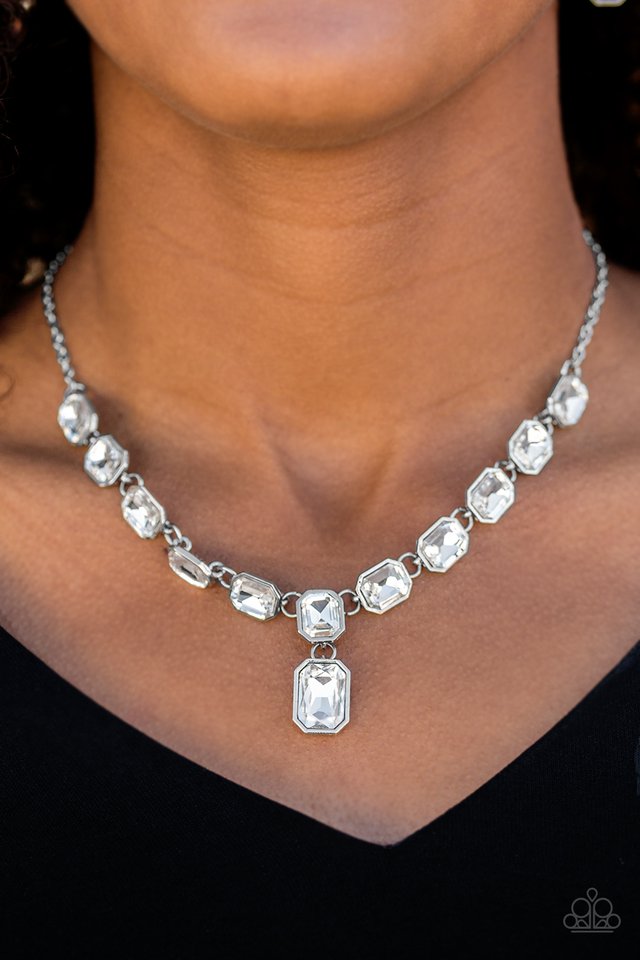 Paparazzi ♥ The Right To Remain Sparkly - White ♥ Necklace