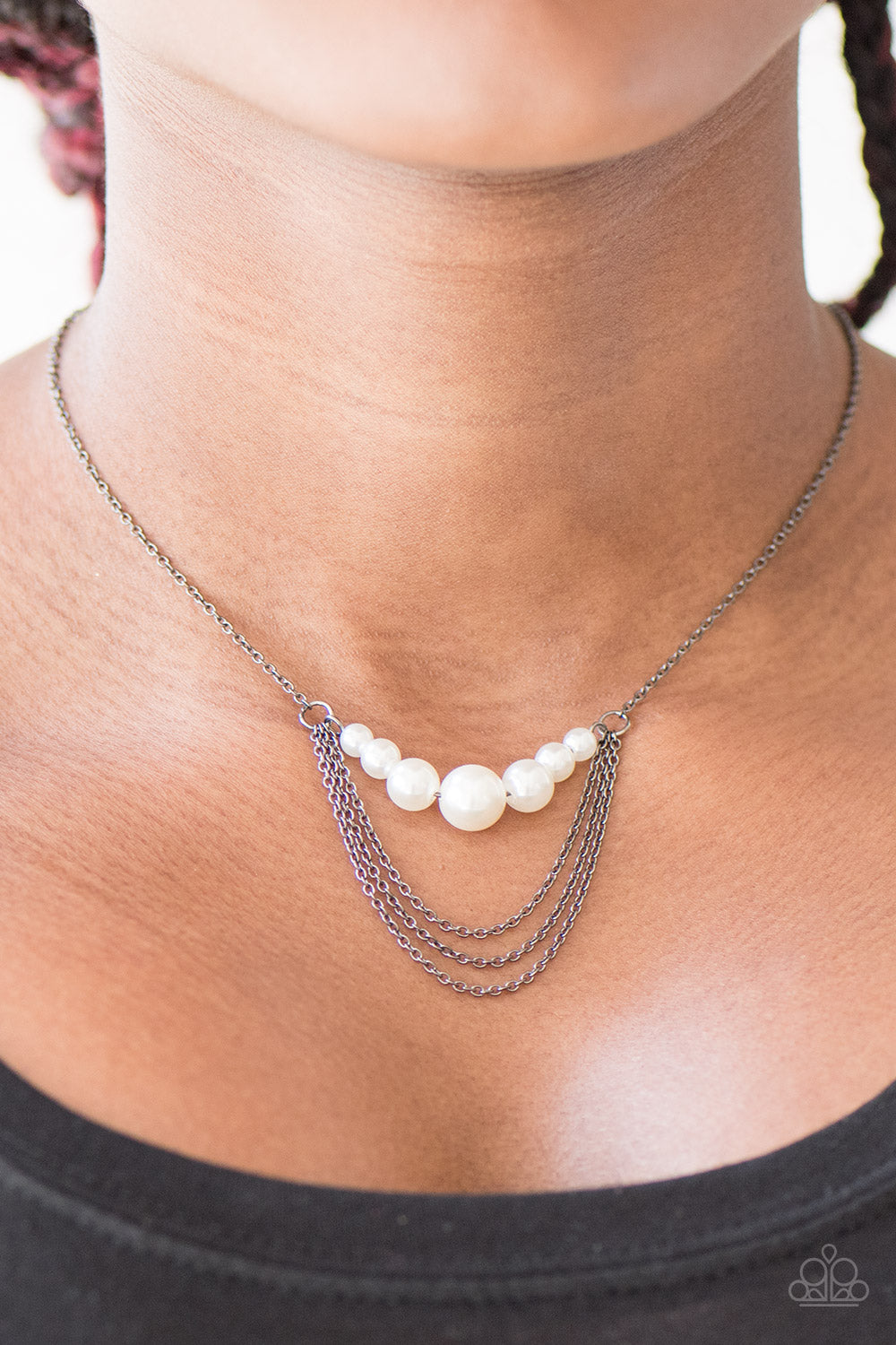 Paparazzi ♥ When POSH Comes To Shove - White ♥  Necklace
