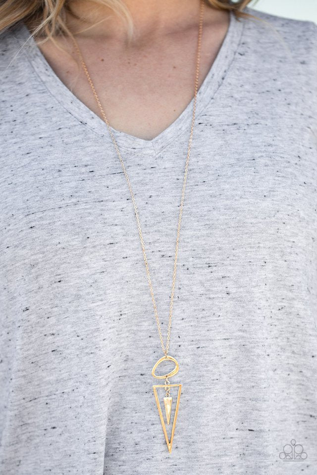 Paparazzi ♥ Keep A Sharp Lookout - Gold ♥ Necklace