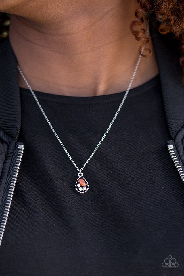 Paparazzi ♥ Drop and Shimmer - Orange ♥ Necklace