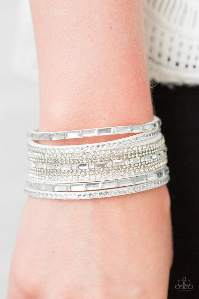 Paparazzi ♥ GLAM Right! - White ♥ Bracelet
