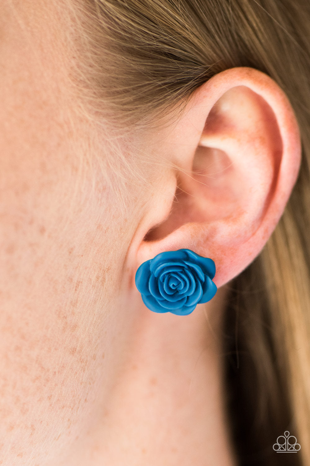 Paparazzi ♥ Raving About Roses - Blue ♥  Post Earrings