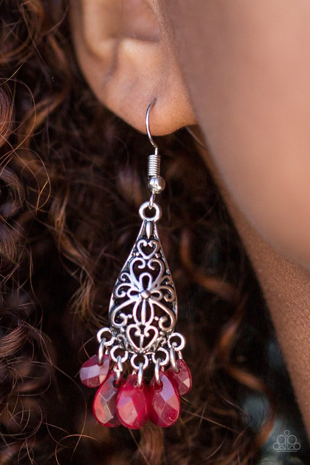 Paparazzi ♥ Geisha Glam - Red ♥ Earrings