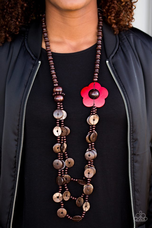 Paparazzi ♥ Honolulu Hula - Red ♥ Necklace