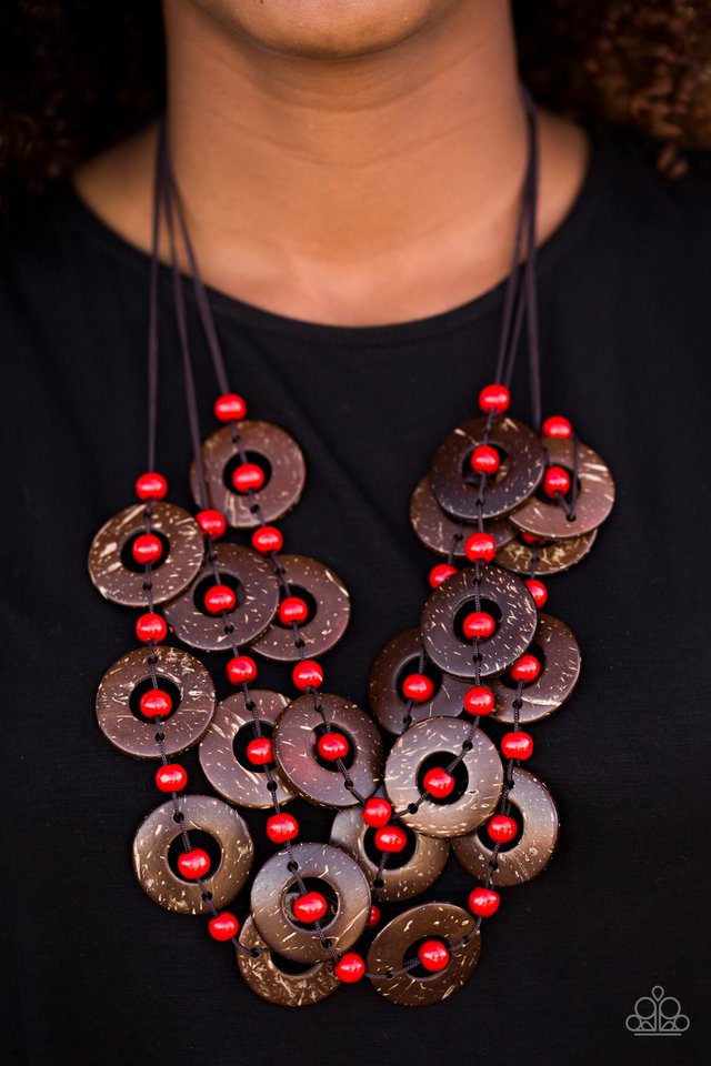 Paparazzi ♥ Bora Bora Beauty - Red ♥ Necklace