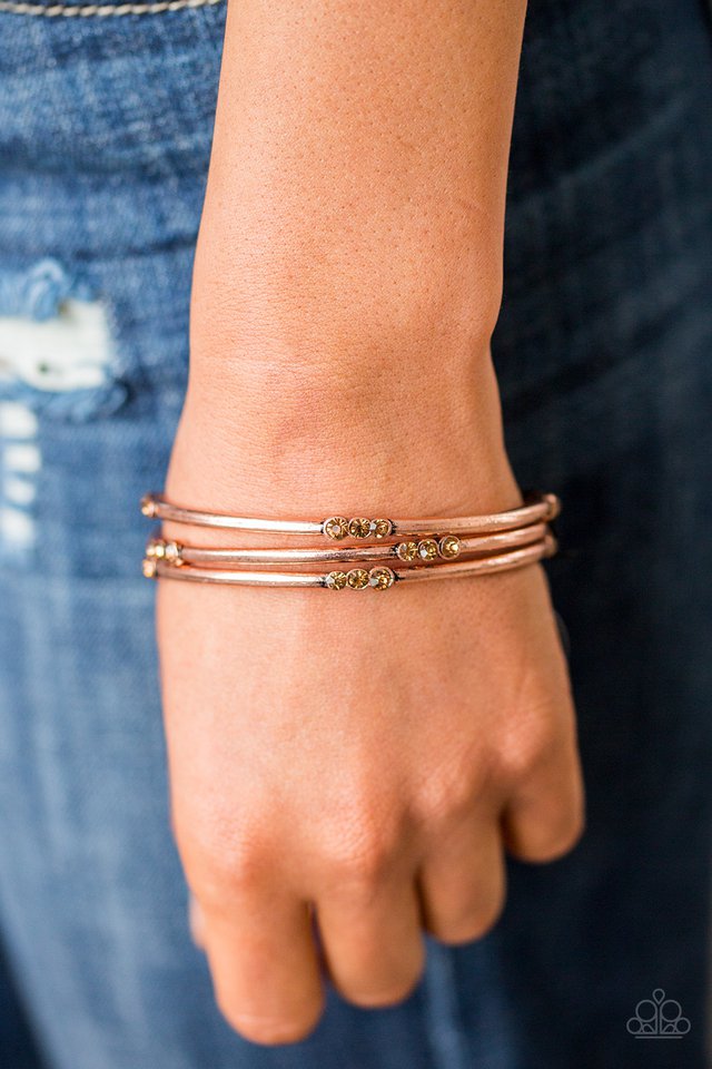 Paparazzi ♥ Glitter Is My Basic - Copper ♥ Bracelet