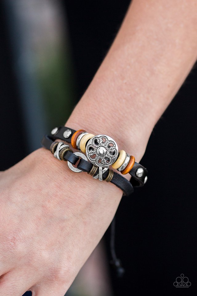 Paparazzi ♥ Happy Hiker - Black ♥ Bracelet