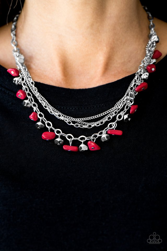 Paparazzi ♥ Canyon Escape - Red ♥ Necklace