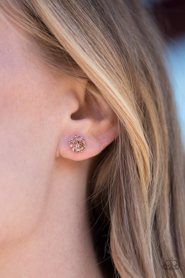 Paparazzi ♥ Greatest Treasure - Brown Post ♥ Post Earrings