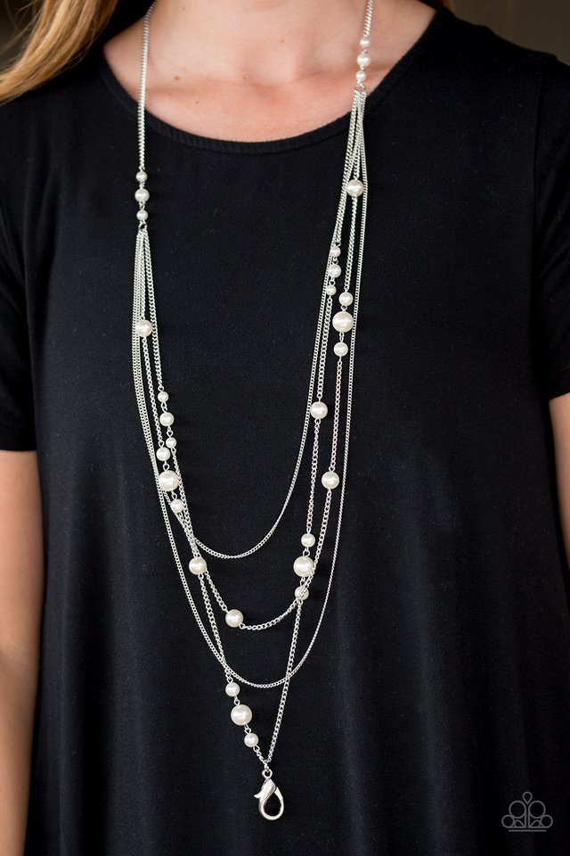 Paparazzi ♥ Classical Refinement - White Lanyard ♥ Lanyard
