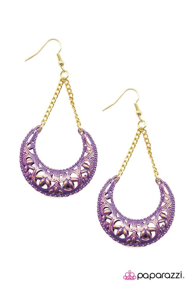 Paparazzi ♥ Over the Moon - Purple ♥ Earrings