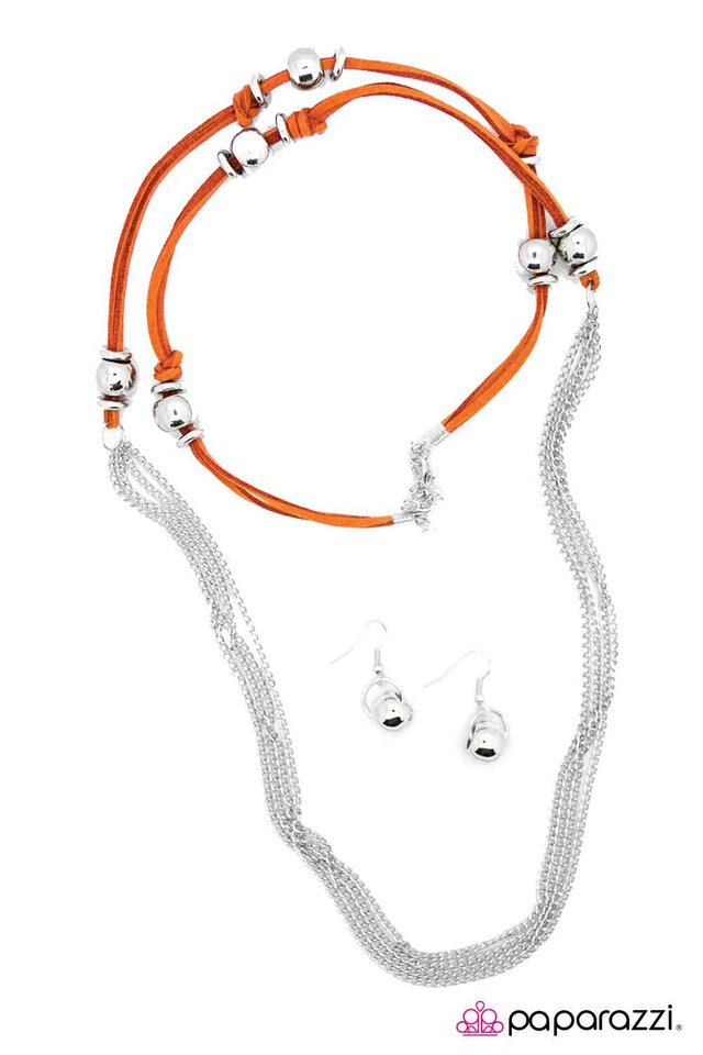 Paparazzi ♥ Tied and True - Orange ♥ Necklace