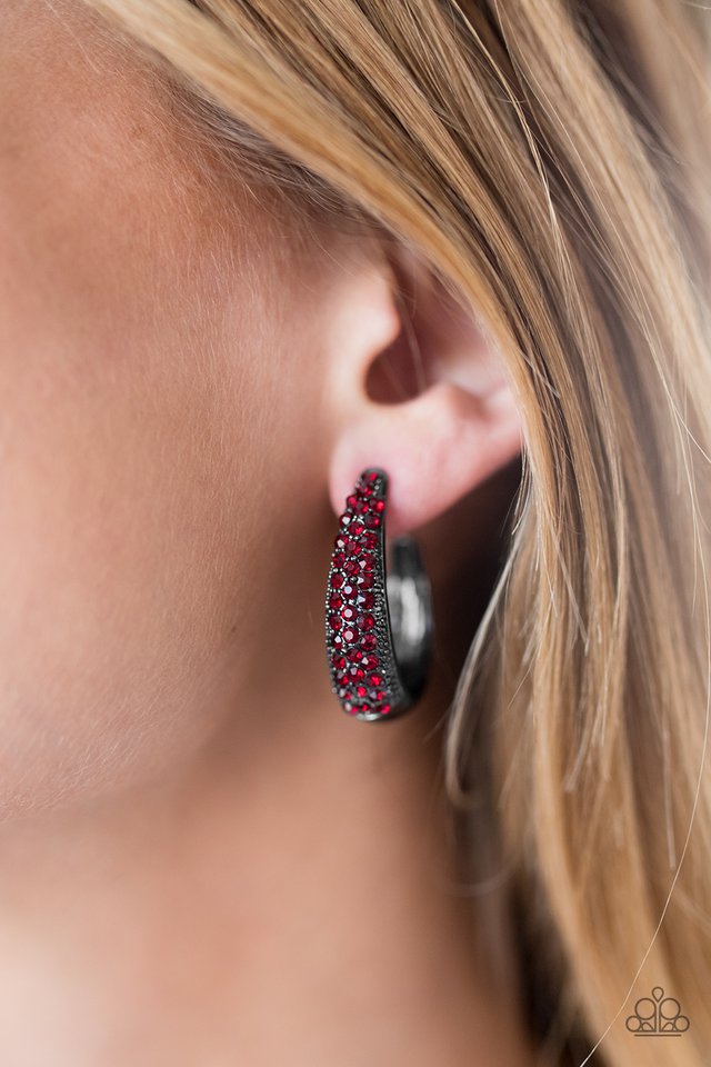 Paparazzi ♥ Glitter Jam - Red ♥ Earrings