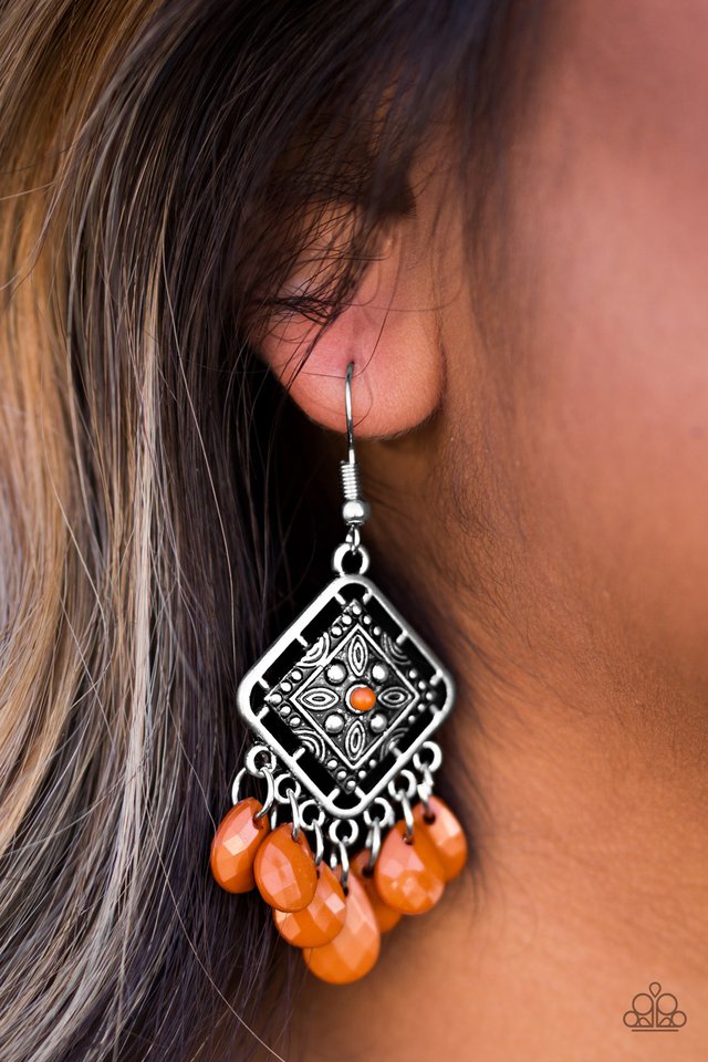 Paparazzi ♥ San Diego Spree - Orange ♥ Earrings