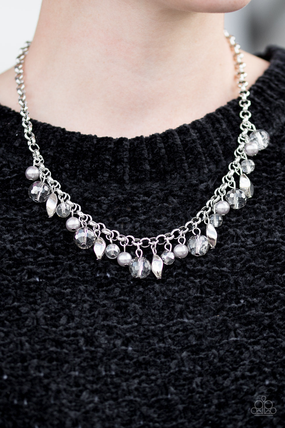 Paparazzi ♥ BLING Down The Curtain - Silver ♥  Necklace