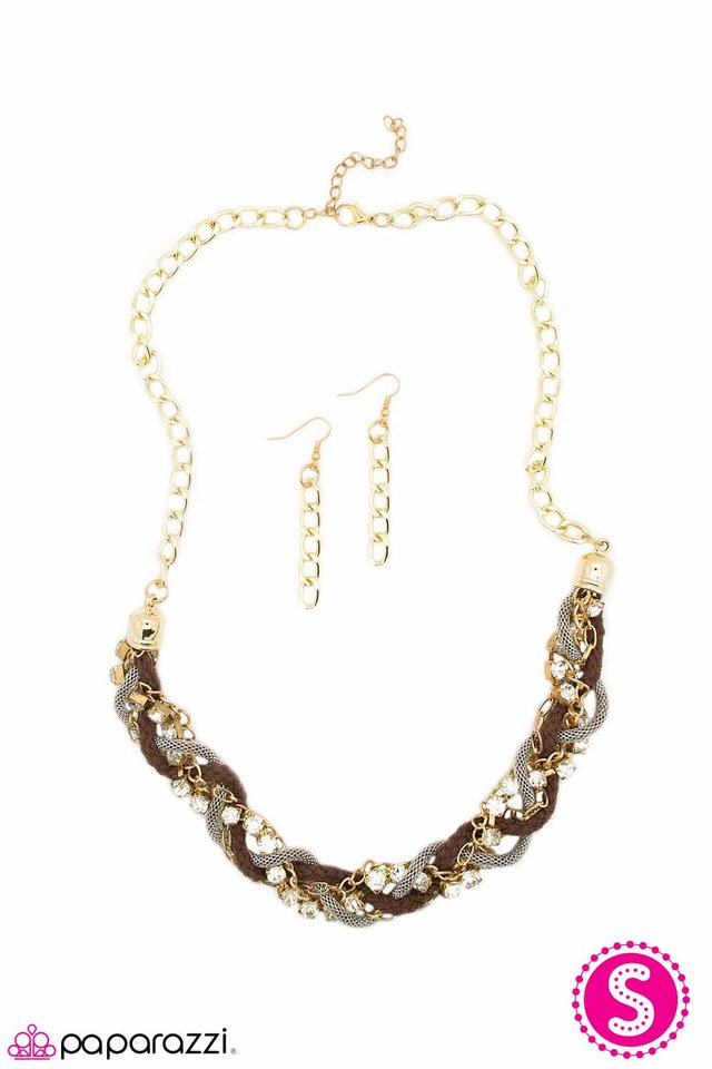 Paparazzi ♥ Braided Treasure - Brown ♥ Necklace
