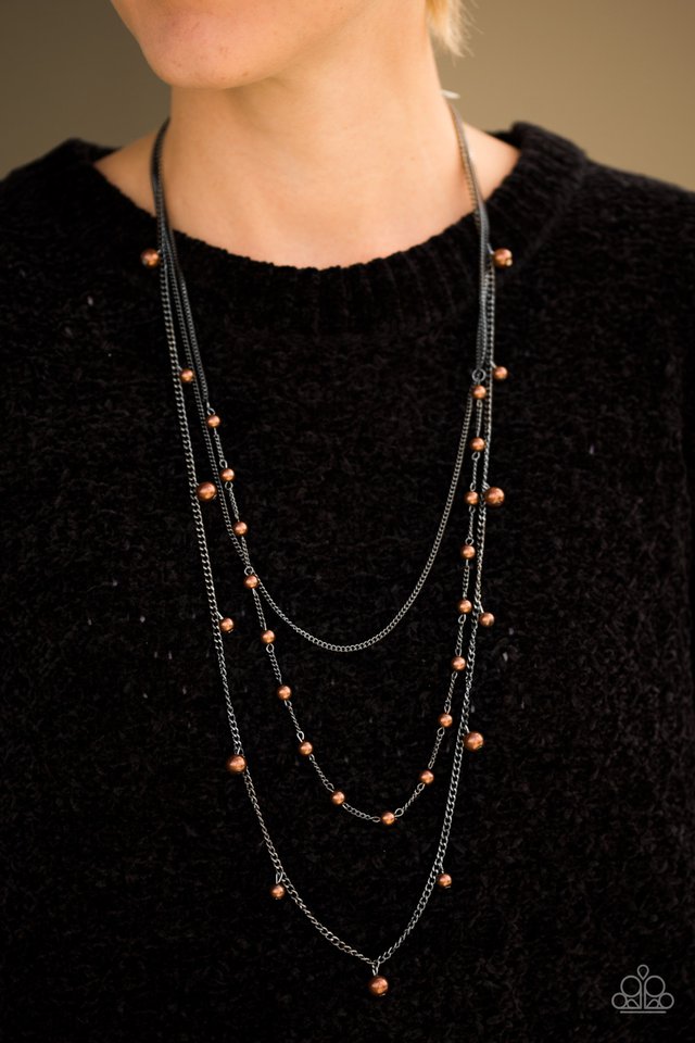 Paparazzi ♥ The FAME Is Up! - Brown ♥ Necklace