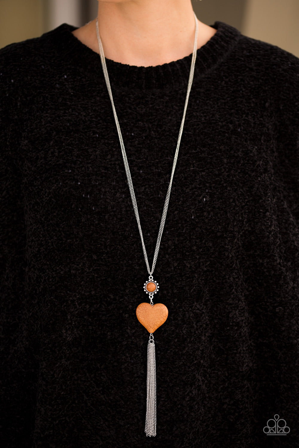 Paparazzi ♥ Cold Cold Heart - Brown ♥  Necklace