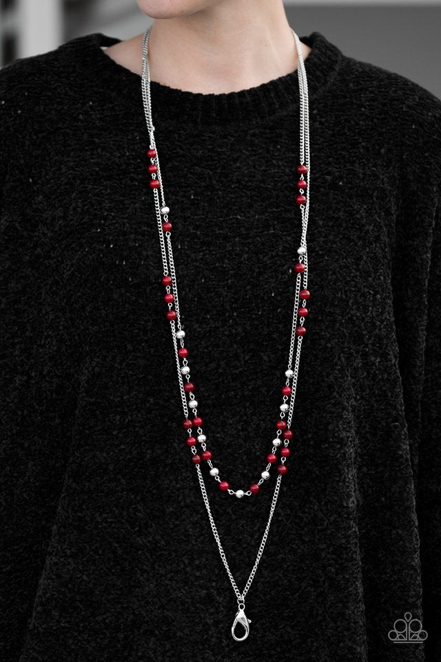 Paparazzi ♥ Prismatic Sunsets - Red Lanyard ♥ Lanyard