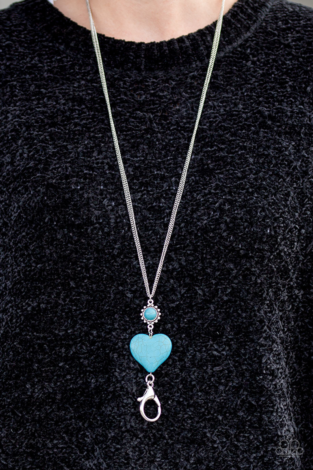 Paparazzi ♥ Cold Cold Heart - Blue Lanyard ♥  Lanyard