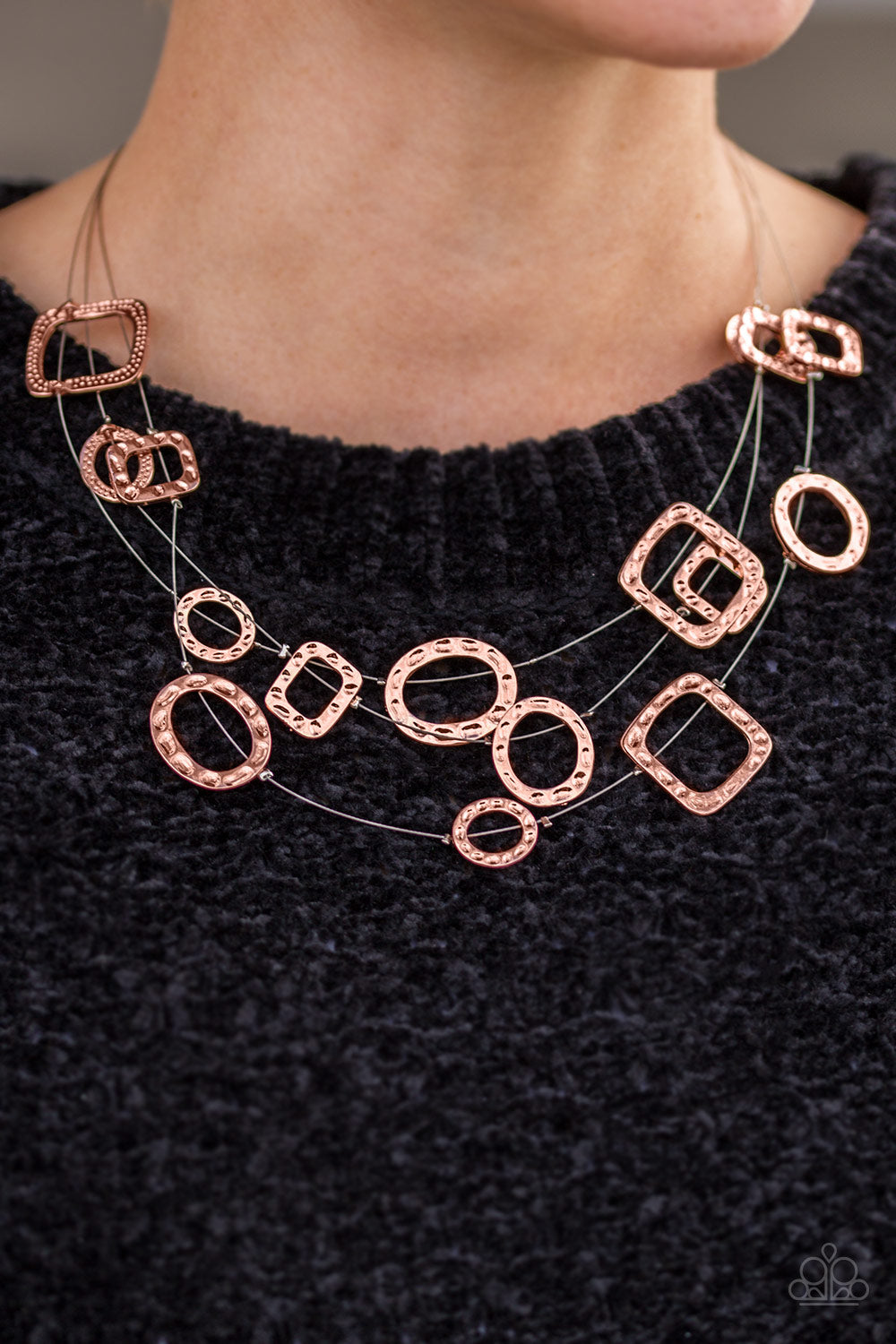 Paparazzi ♥ GEO-ing Strong - Copper ♥  Necklace