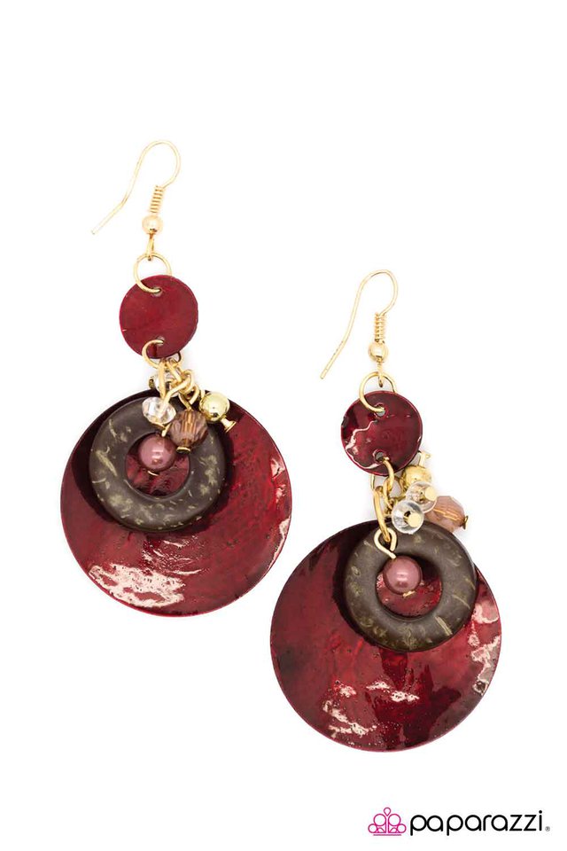 Paparazzi ♥ Out Of Your Shell - Red ♥ Earrings